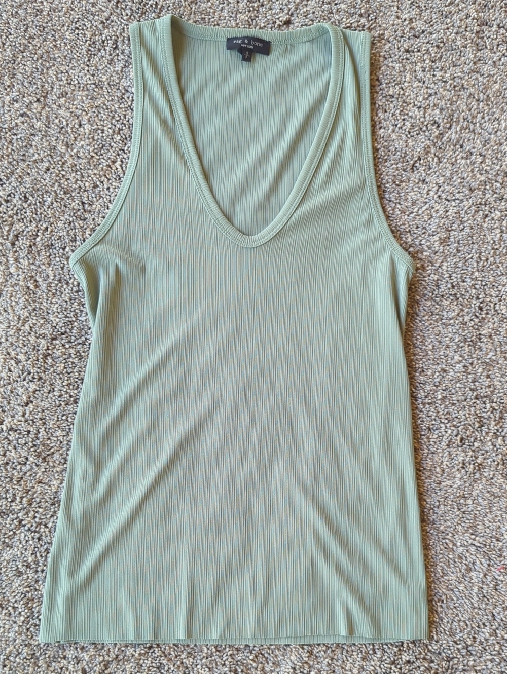 rag & bone Zoe Deep V Tank - Sage Green S